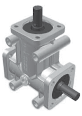 renvoi d'angle à engrenage conique à 4 trous