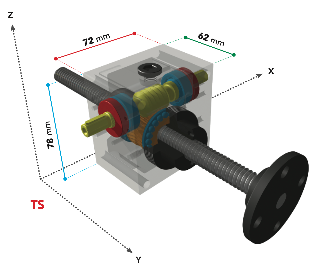vérin mécanique à vis